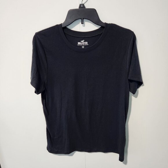 NEW Hollister Women's Basic Black Short Sleeve T-Shirt-Must Have Collection - Picture 1 of 4